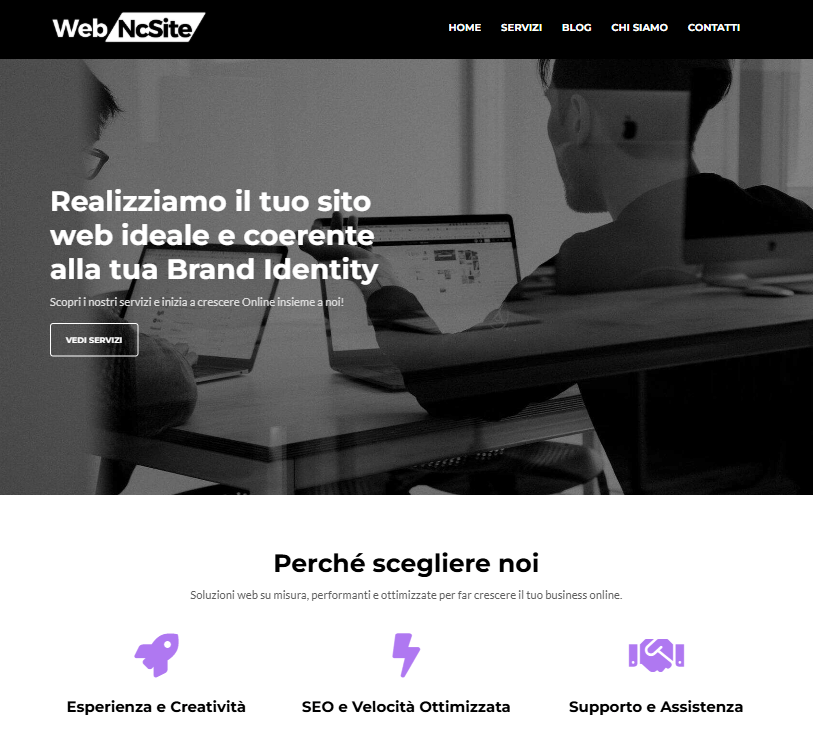 uOGTZPOifw screen homepage sito webncsite